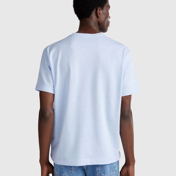 United Colors of Benetton Men’s T-Shirt – Micro Piqué Cotton, Light Blue, XL #84 - Picture 2 of 8